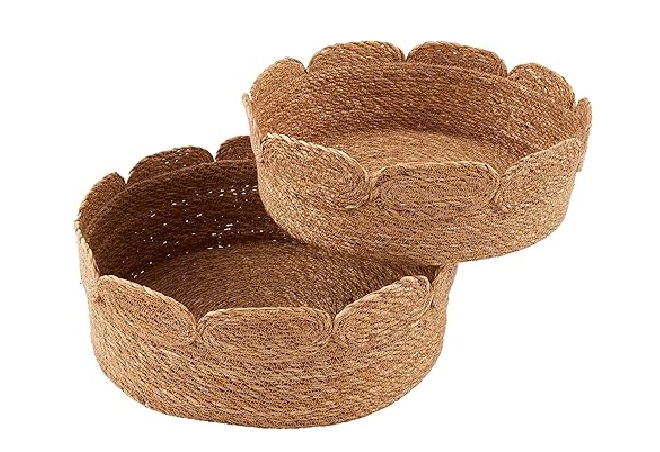 Seagrass Scalloped Basket Set of 2 Pc